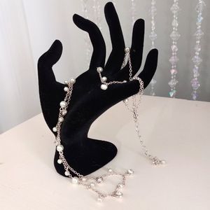 Vieste - Single Strand Link Chain With Pearls & Rhinestones